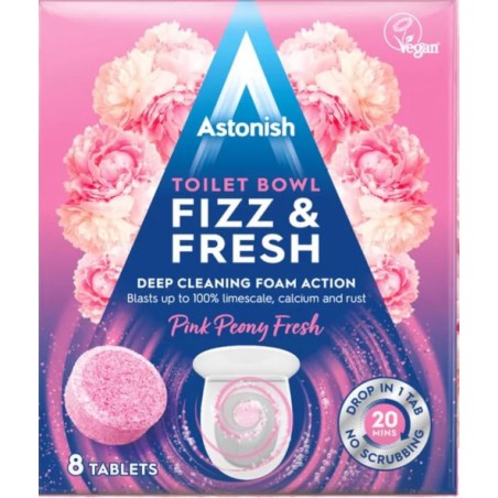 Astonish Toilet Bowl Fizz & Fresh Tabs Pink Peony Fresh 200g